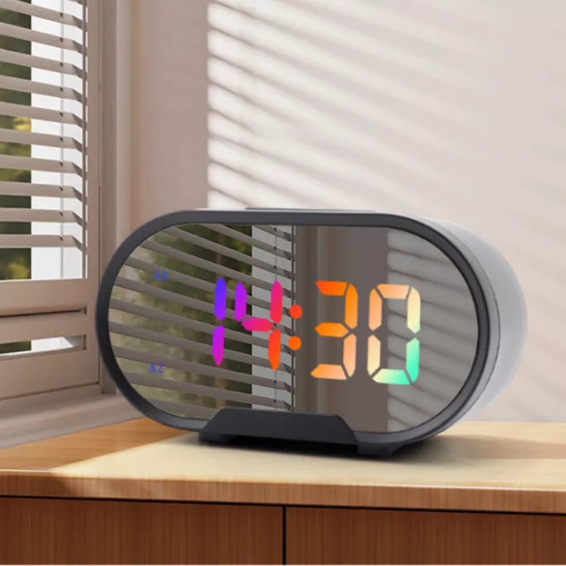 Elliptical Mirror Colorful Alarm Clock