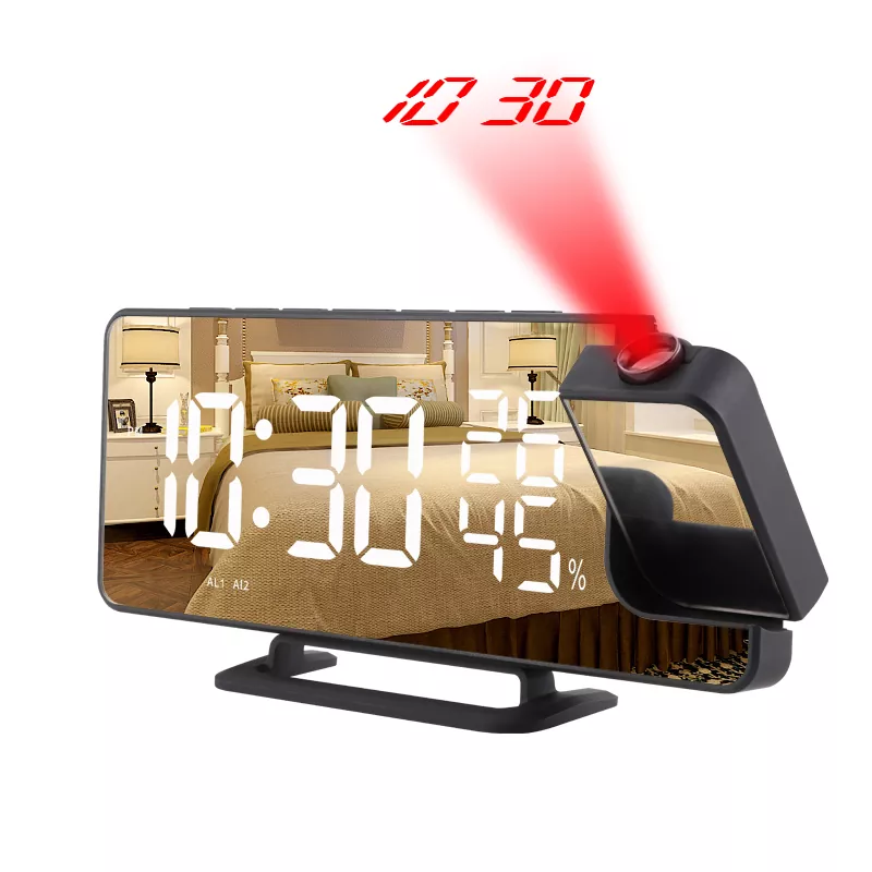 FM Radio Temperature Humidity Projection Alarm Clock