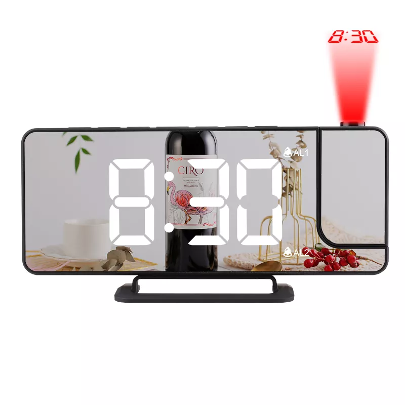 LED Mirror Projection Alarm Clock