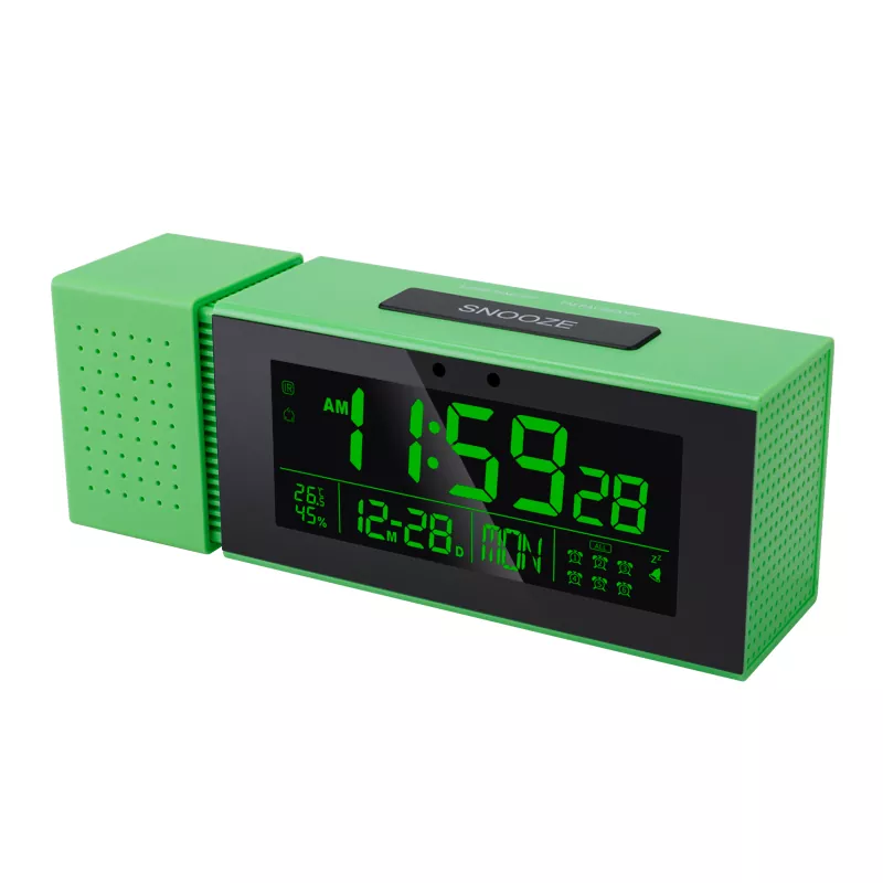 Seven Color Digits Display Night Light FM Radio Clock